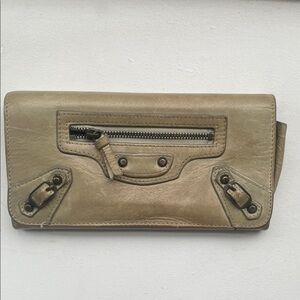 Balenciaga Leather Motocross Continental Wallet